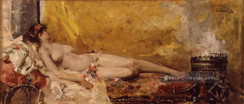 bacante en reposo maler Joaquin Sorolla Nacktheit Impressionismus Ölgemälde